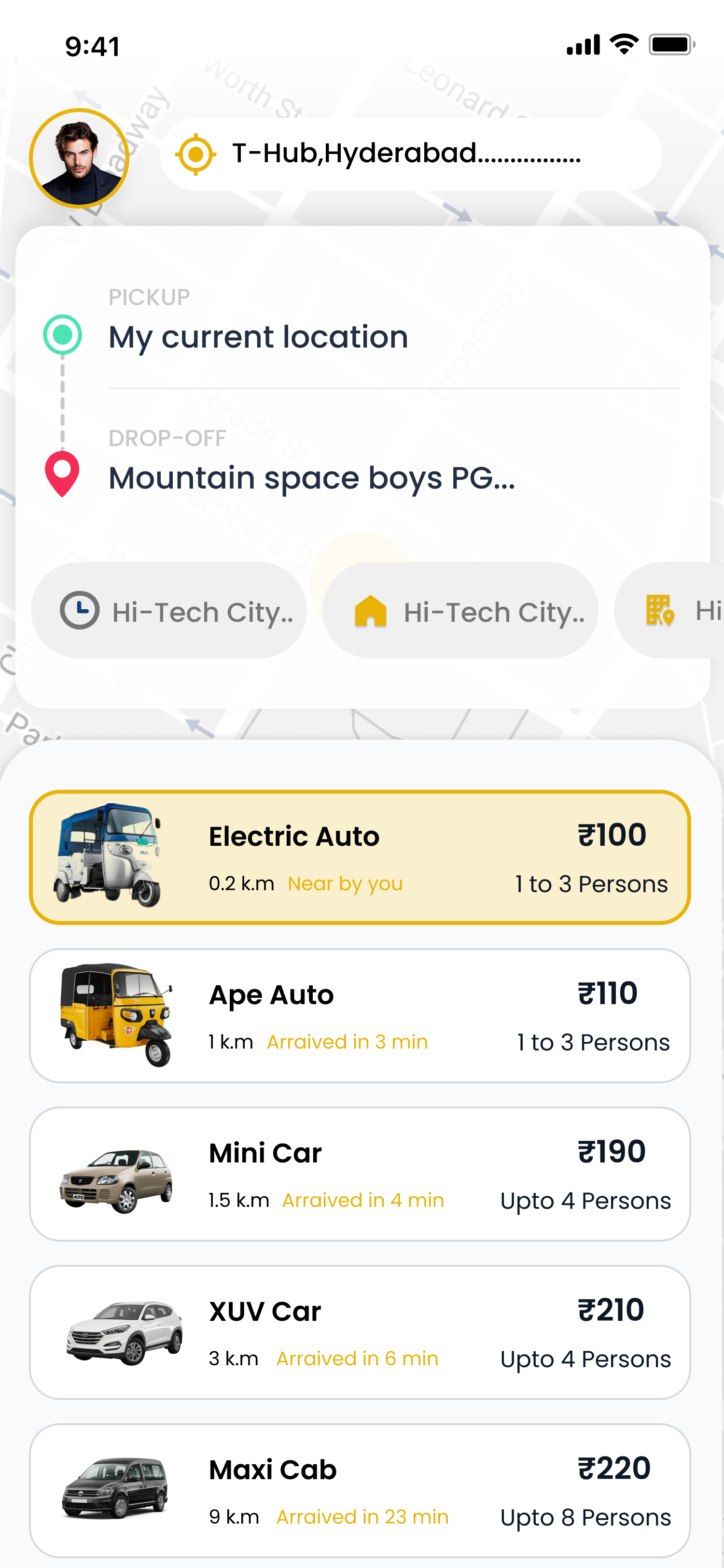 Bill ride App Screenshot